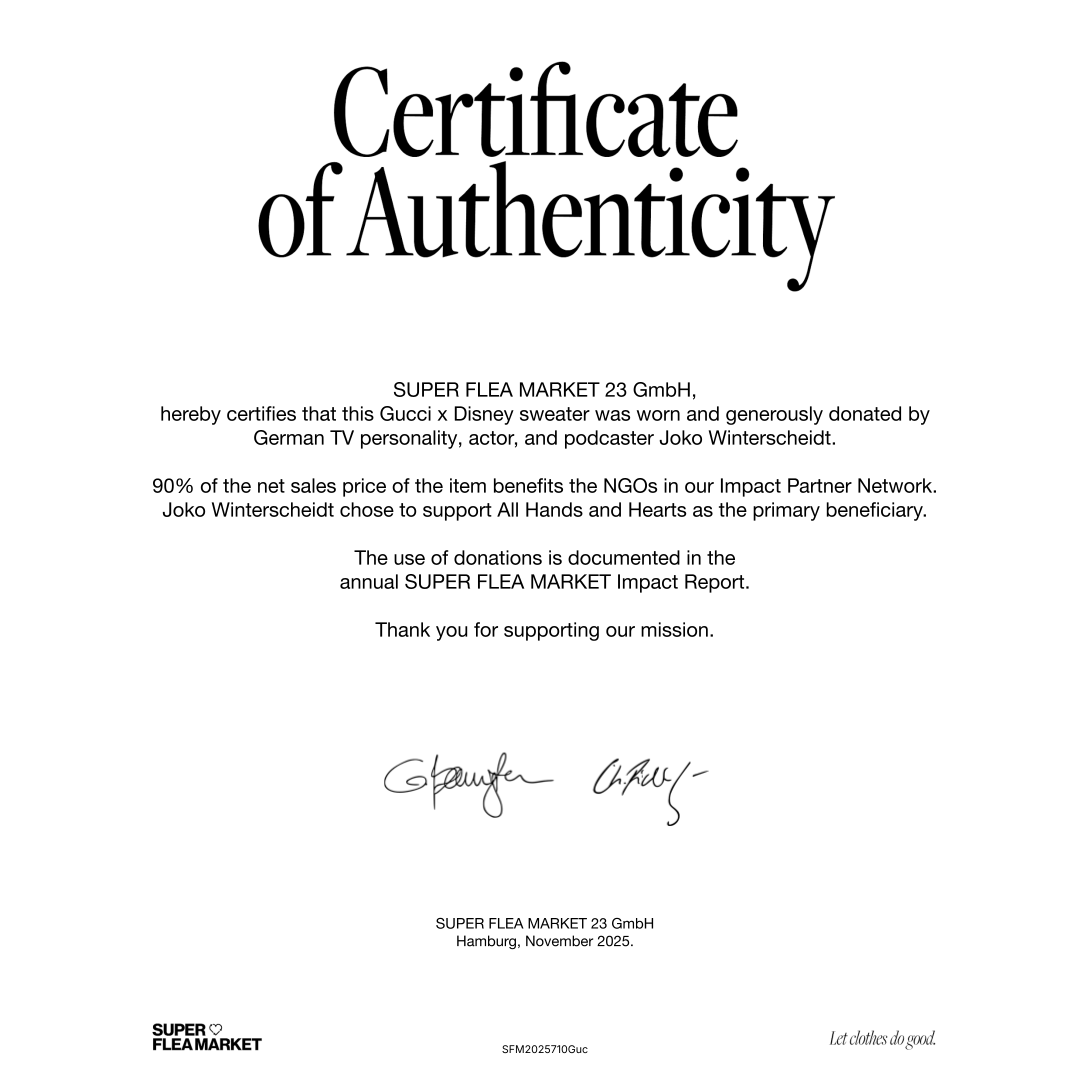 Super Flea Market+Gucci+Mickey-Print wool jumper+Joko Winterscheidt+certificate